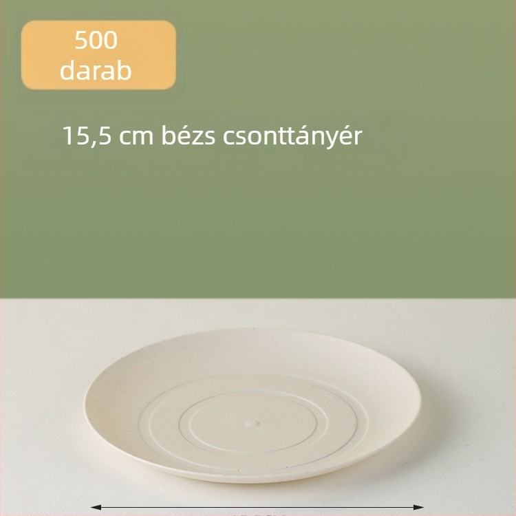 Egyszer használatos edények rizshéjból: tálak, grill- és gyümölcs tányérok, hőálló, háromrészes készlet evőpálcikákkal