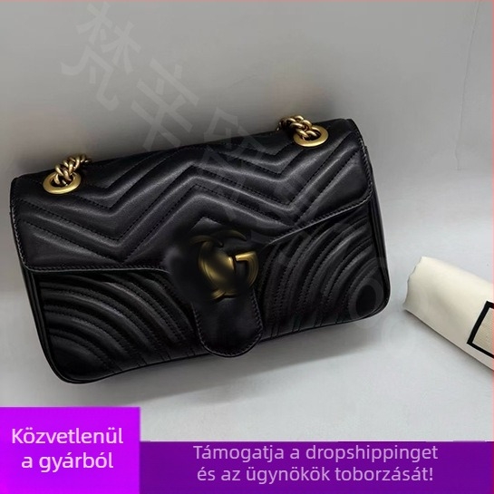 Női valódi bőrből készült táska, 2025-ös új modell, Mammon láncos váll-táska, gyémántvarrásos crossbody, mini, négyszögletes