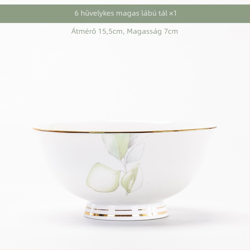 Porcelán étkészlet tálakkal és tányérokkal virágos mintával, mikrohullámú sütőben használható, mázas felület, két méret 11–12 cm és 15–16 cm, ideális ajándék