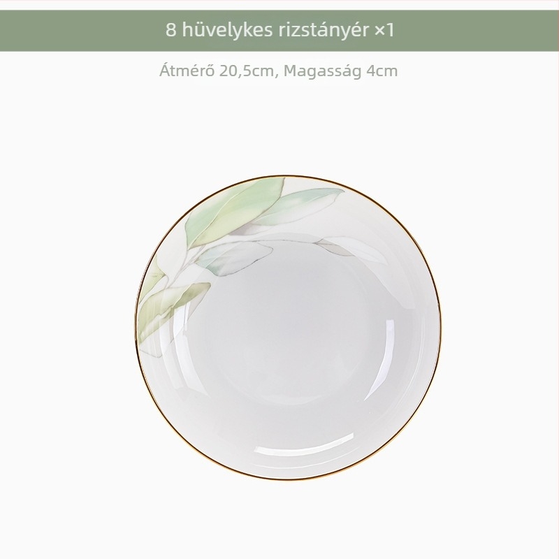 Porcelán étkészlet tálakkal és tányérokkal virágos mintával, mikrohullámú sütőben használható, mázas felület, két méret 11–12 cm és 15–16 cm, ideális ajándék