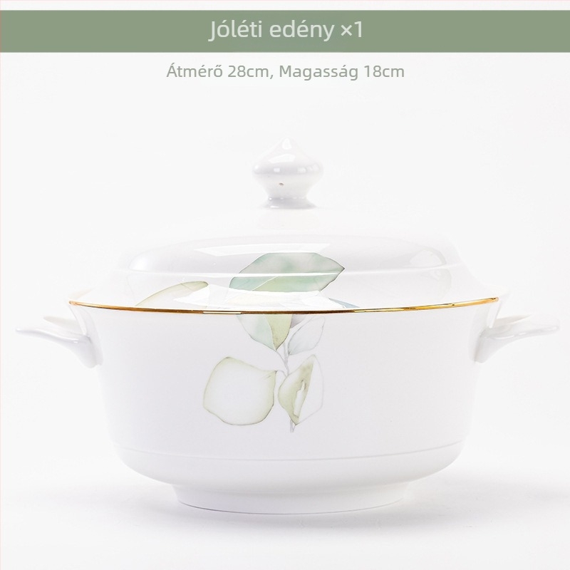 Porcelán étkészlet tálakkal és tányérokkal virágos mintával, mikrohullámú sütőben használható, mázas felület, két méret 11–12 cm és 15–16 cm, ideális ajándék