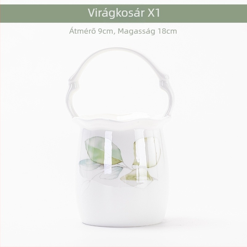 Porcelán étkészlet tálakkal és tányérokkal virágos mintával, mikrohullámú sütőben használható, mázas felület, két méret 11–12 cm és 15–16 cm, ideális ajándék