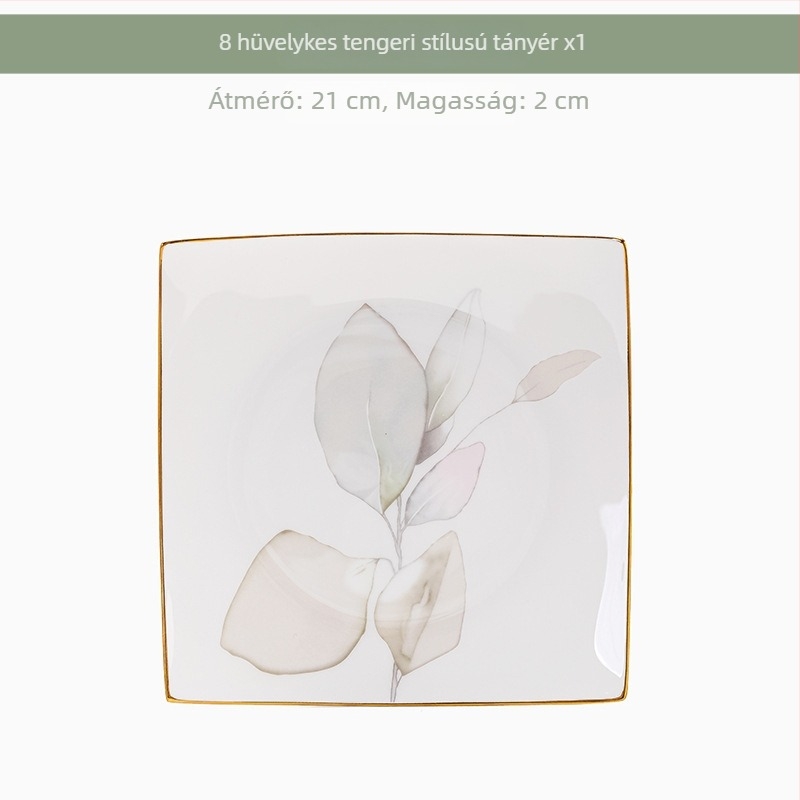 Porcelán étkészlet tálakkal és tányérokkal virágos mintával, mikrohullámú sütőben használható, mázas felület, két méret 11–12 cm és 15–16 cm, ideális ajándék