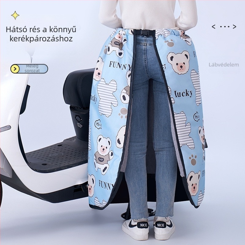 Téli fleece-bevonatú szélvédő szoknya elektromos kerékpárhoz