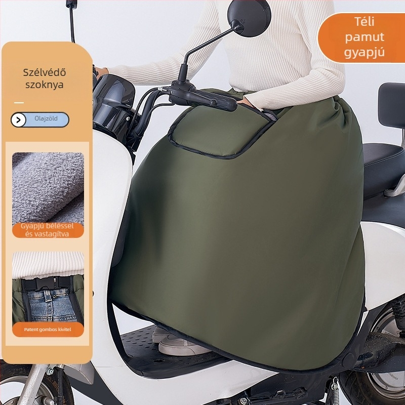 Téli fleece-bevonatú szélvédő szoknya elektromos kerékpárhoz