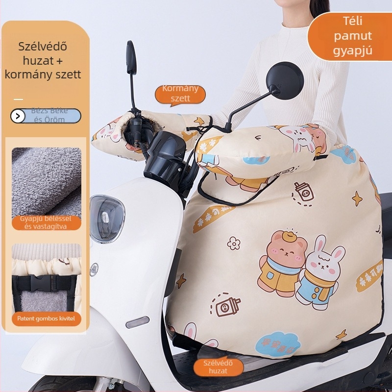 Téli fleece-bevonatú szélvédő szoknya elektromos kerékpárhoz