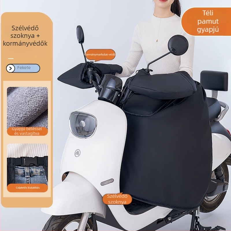 Téli fleece-bevonatú szélvédő szoknya elektromos kerékpárhoz