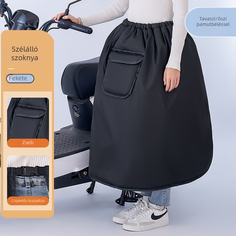 Téli fleece-bevonatú szélvédő szoknya elektromos kerékpárhoz