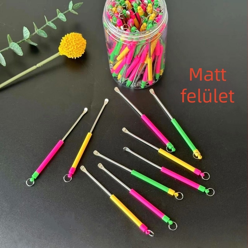 Fültisztító kanál matt felülettel, színes a fül tisztításához