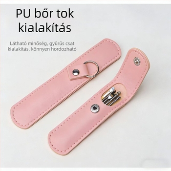 Rozsdamentes acél fülkefe készlet, kettős fejű spirál alakú dizájnnal, 6 darab.