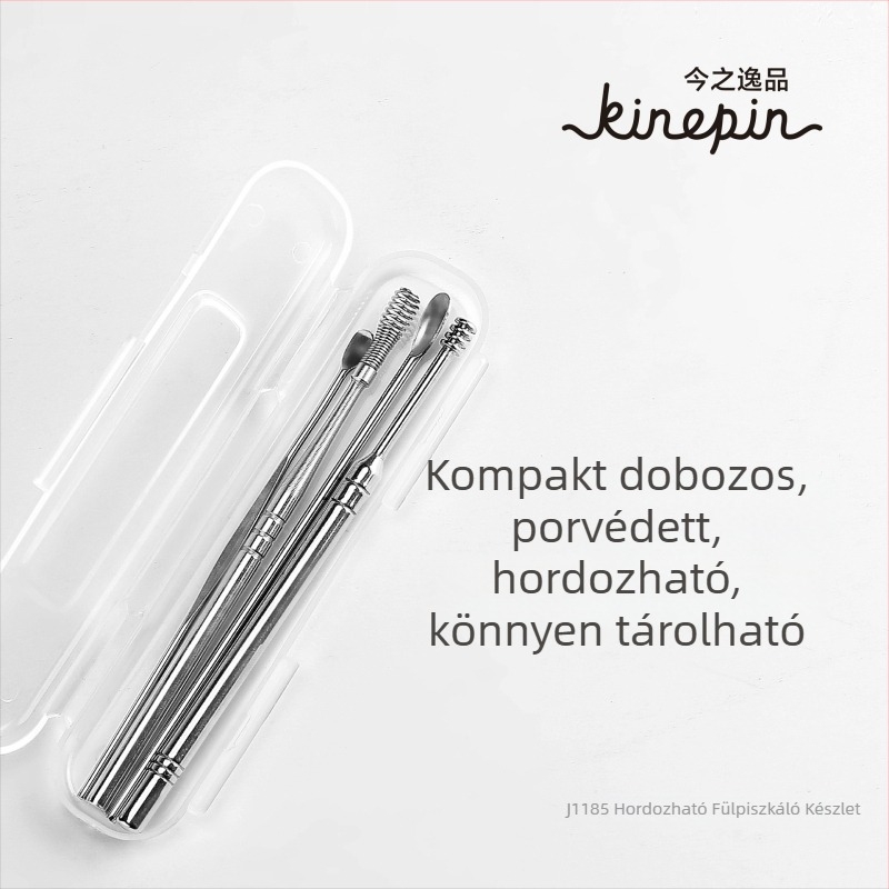 Rozsdamentes acél fülkanál készlet különböző típusokkal otthoni napi fülcsatorna tisztítására