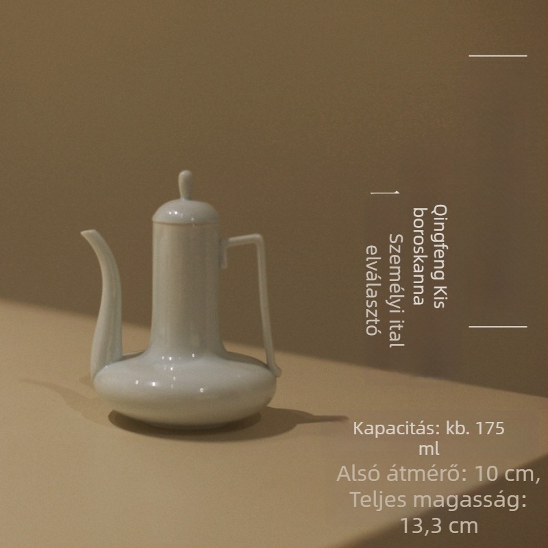 Song-stílusú boros készlet celadon porcelán pohárral, imitáció Song porcelánból, egy személyre