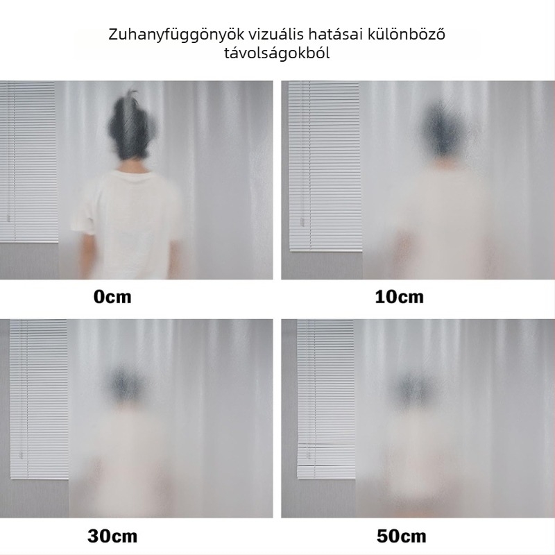 Megvastagított PEVA selyem zuhanyfüggöny, vízálló és penészmentes, fürdőszobai válaszfal mágneses rögzítéssel