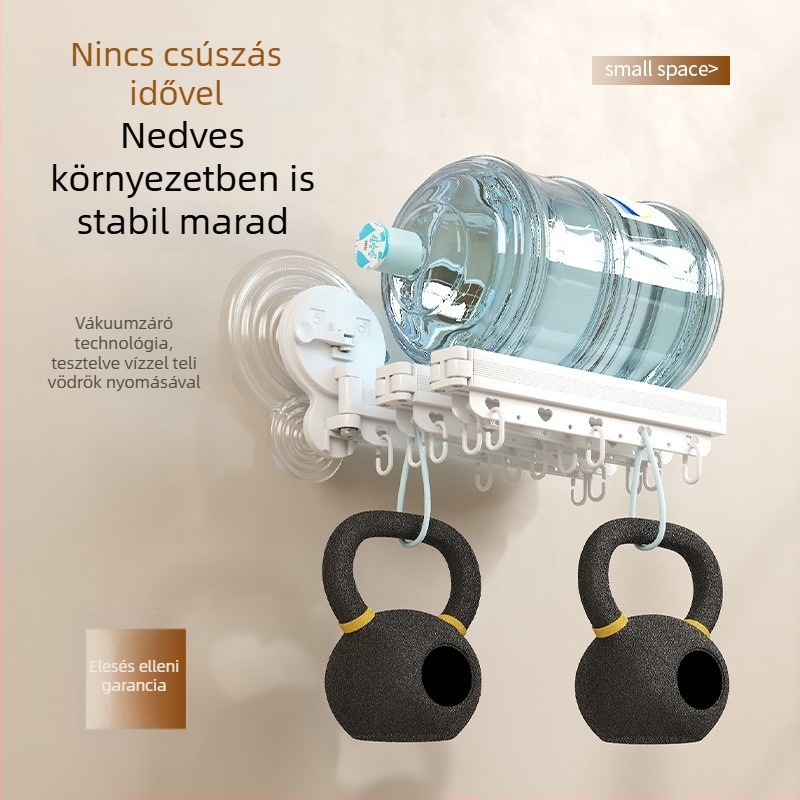 Szívófejes összecsukható zuhanyfüggöny, fúrás nélküli felszerelés, láthatatlan fürdőszobai elválasztó, teleszkópos ruhaszárító, száraz–nedves elkülönítés
