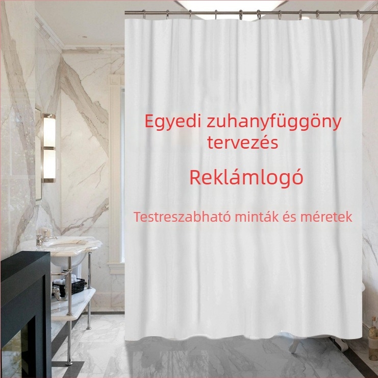 Személyre szabott vízálló zuhanyfüggöny digitális nyomtatással – modern minimalist stílus