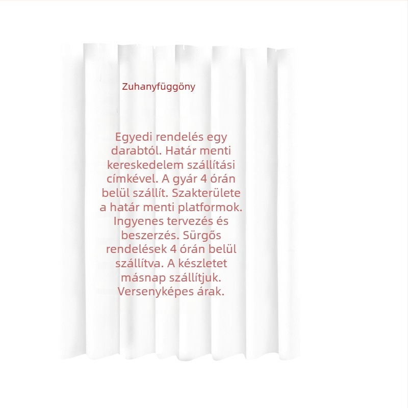 Poliészter zuhanyfüggöny, vízálló, fúrás nélküli szerelés, otthoni fürdőszobához