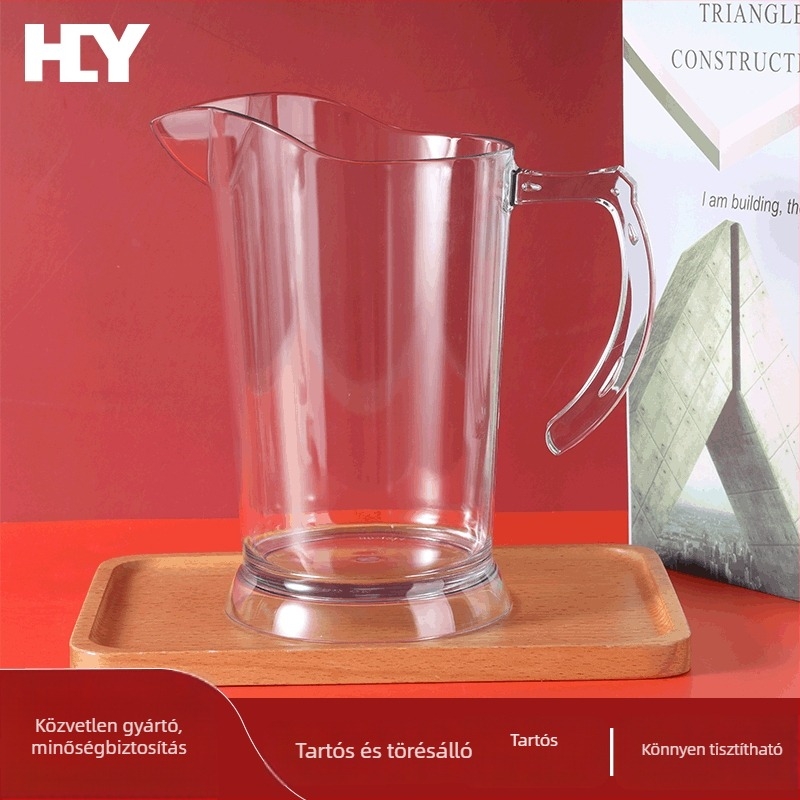 Átlátszó műanyag sörkanna fogantyúval és hegyes szájú kifolyóval, 1,5 L (1500 ml)