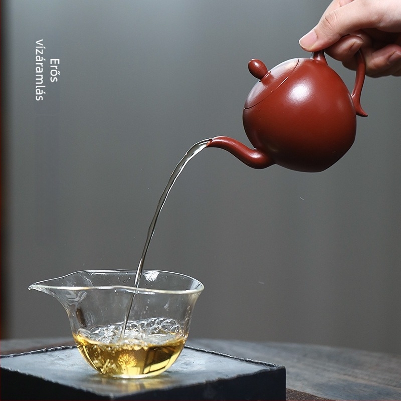 Yixing nyers lila homok teáskanna, kézzel készült Da Hong Pao Kung Fu, Meiren vállformájú