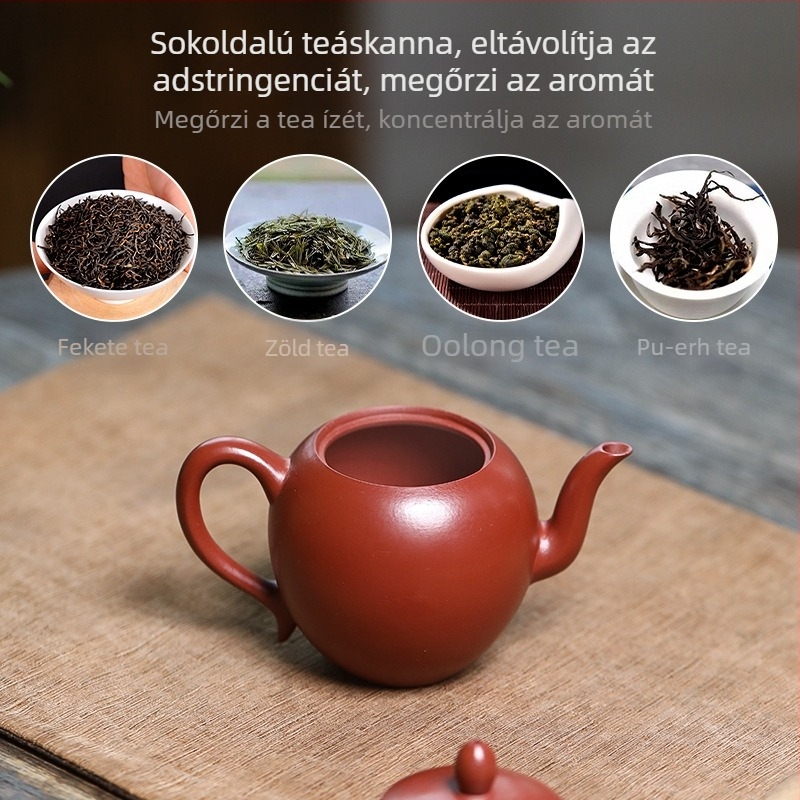Yixing nyers lila homok teáskanna, kézzel készült Da Hong Pao Kung Fu, Meiren vállformájú