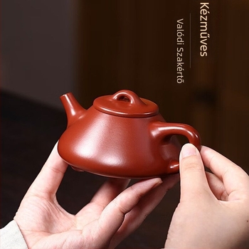 Yixing lila agyag teáskanna, kézzel készített, Da Hong Pao, 130 ml