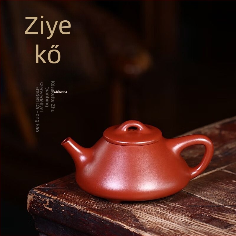 Yixing lila agyag teáskanna, kézzel készített, Da Hong Pao, 130 ml