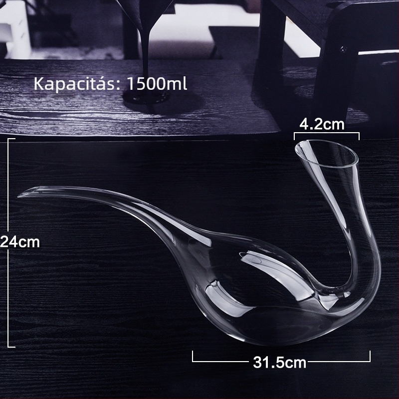 Gyors borlevegőztető, könnyű luxus stílusú, kreatív lámpa formájú decanter – üveg vörösborhoz, ferde nyakú