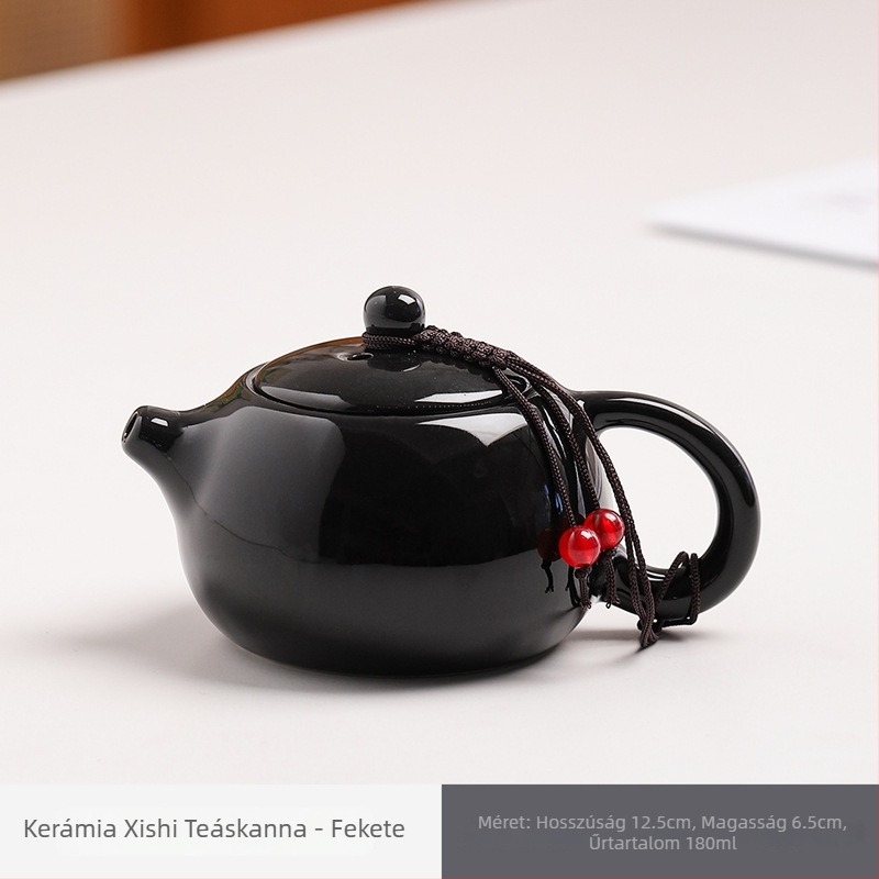 Dingyao matt teáskanna kerámiából, Ru-kiln Xishi, Kung Fu teáskészlet