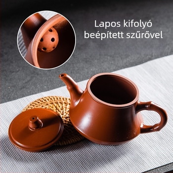 Yixing lila homok teáskanna jáde állvánnyal és jáde fedéllel, vörös mázzal, 220 ml, Kung Fu teáskészlet
