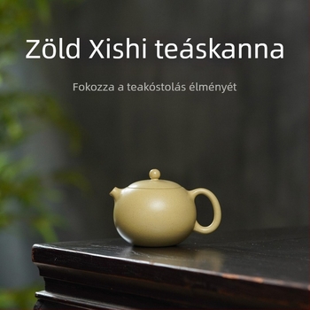 Hiteles Yixing lila agyag teáskanna, kézzel készített, eredeti ásványzöld Xishi kanna, Kung Fu otthoni teáskészlet