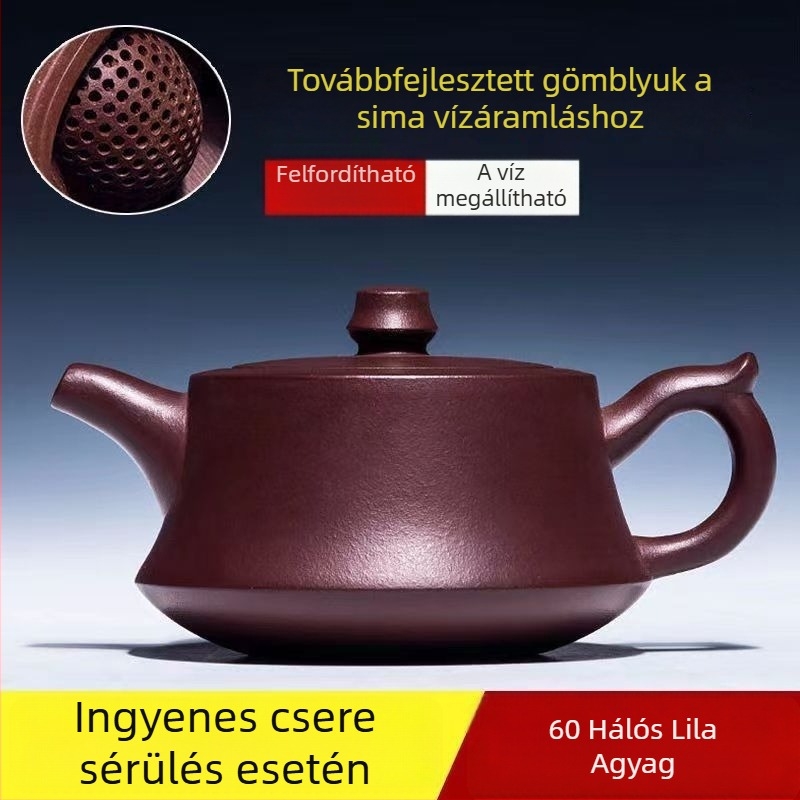 Autentikus Yixing lila homok teáskanna – otthoni gyűjtemény, régi lila agyag, fedél és alap dizájn, Gongfu teáskanna, ajándék