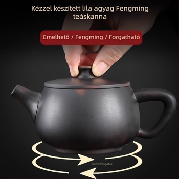 Kézzel faragott Yunnan-lila agyag teáskanna, Fénix mintával, Kung Fu teakever, kínai stílusú tea készítéséhez