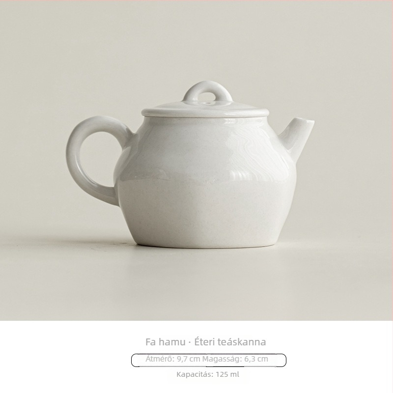 Kerámia teáskanna belső szűrővel, kék‑fehér porcelán, kézzel festett, hagyományos stílusú, kis teáskanna