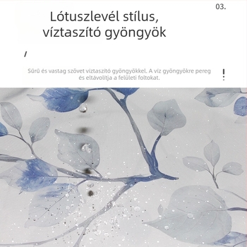 Poliészter zuhanyfüggöny virágos mintával, vízálló és penészálló, vastagított, telepítés nélkül