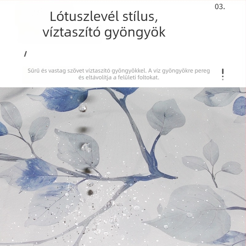 Poliészter zuhanyfüggöny virágos mintával, vízálló és penészálló, vastagított, telepítés nélkül