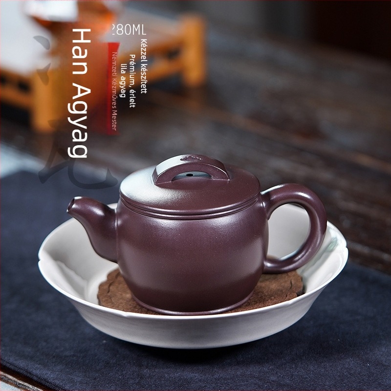 Yixing lila homok agyag teáskanna, kézzel készített teáskészlet a tea ceremóniához