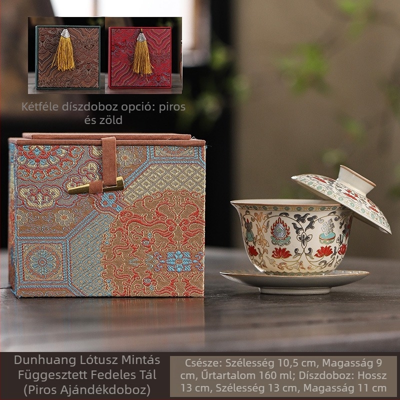Ru porcelán teáskészlet gaiwan-nal, retro kerámia
