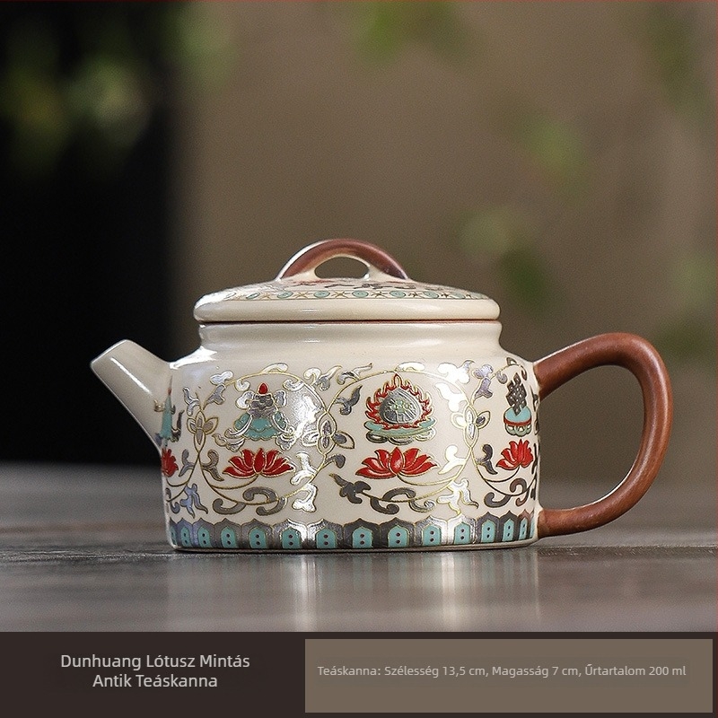 Ru porcelán teáskészlet gaiwan-nal, retro kerámia