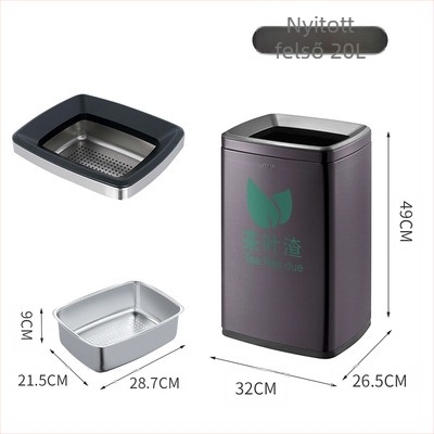 Rozsdamentes acél tea-utómaradék gyűjtő, nagy kapacitású irodai használatra, szűrővel a tea‑utómaradványokhoz