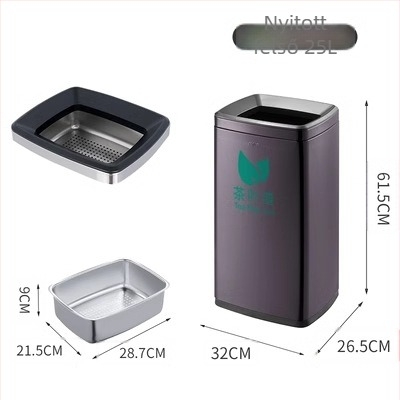 Rozsdamentes acél tea-utómaradék gyűjtő, nagy kapacitású irodai használatra, szűrővel a tea‑utómaradványokhoz