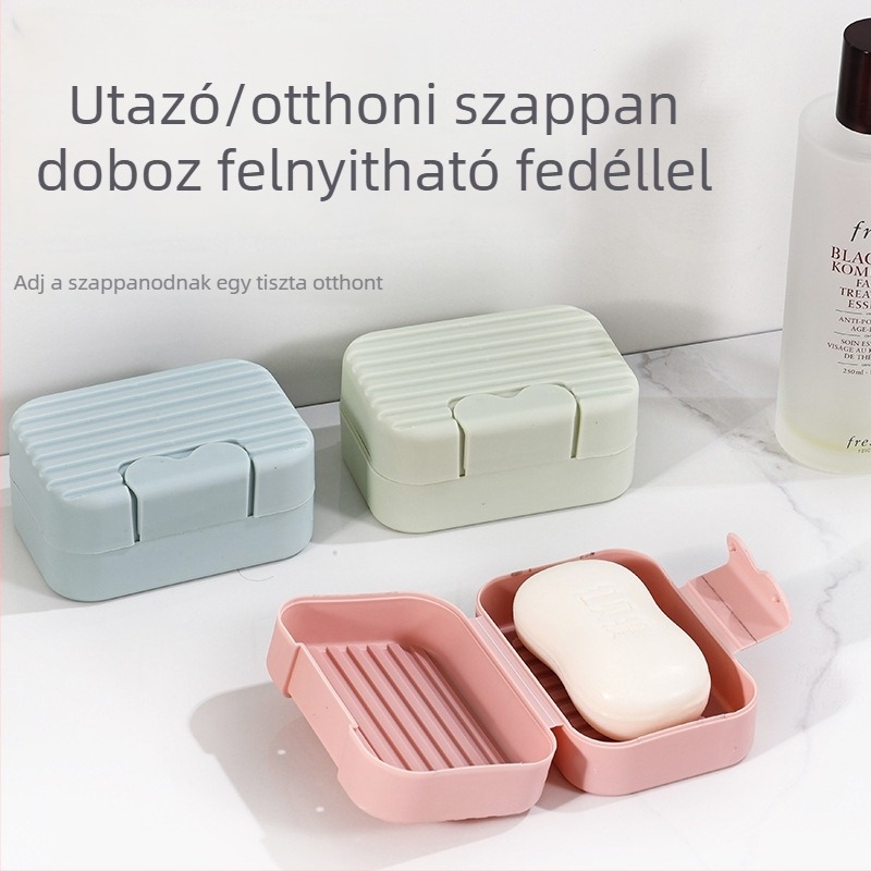 Kompakt utazási szappan doboz fedővel, egyszerű, magas minőségű, hermetikusan zárt, otthoni mosáshoz és fürdőszobai használatra, ideális diákszálláson
