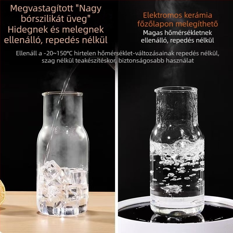 Japán stílusú egy személyes üvegpohár – gyümölcsléhez, tejhez, vízhez és borhoz, hőálló üveg
