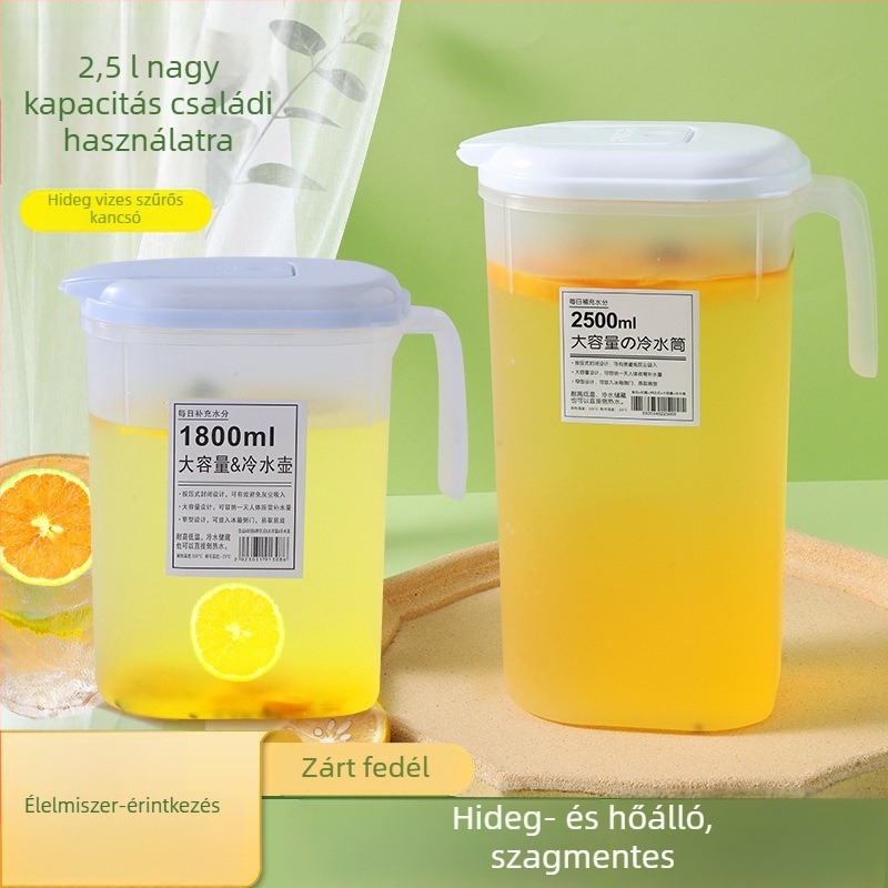 Nyári háztartási nagy kapacitású, hőálló, élelmiszer-minőségű hidegvíz-kanna gyümölcslevek és teák készítéséhez, hideg áztatáshoz.