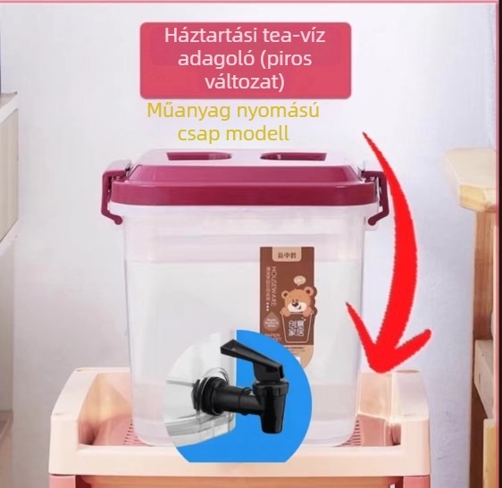 10 literes víztartó vödör csappal és teázóasztallal