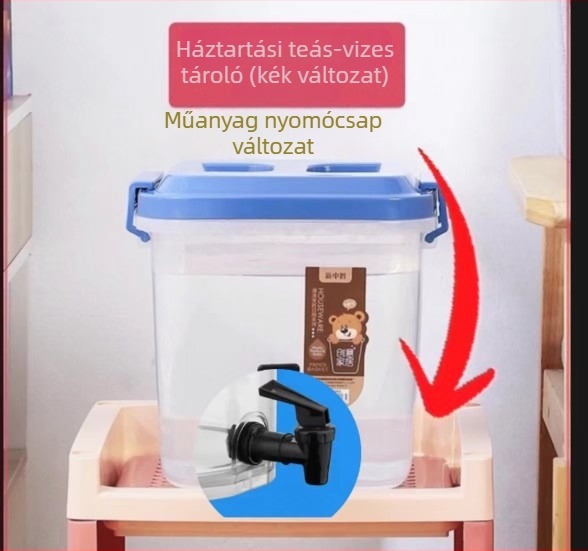 10 literes víztartó vödör csappal és teázóasztallal