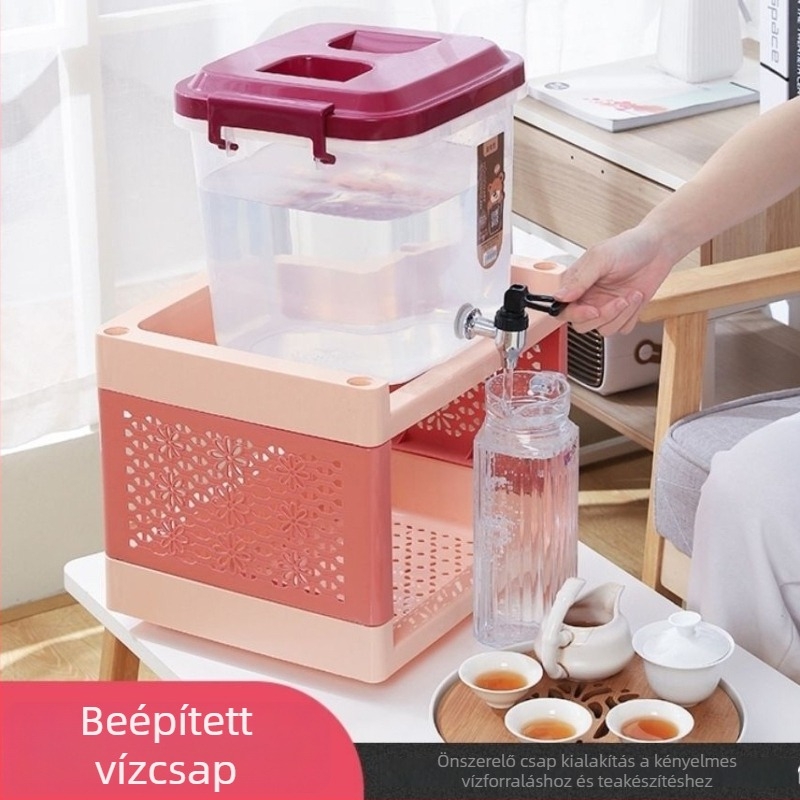 10 literes víztartó vödör csappal és teázóasztallal