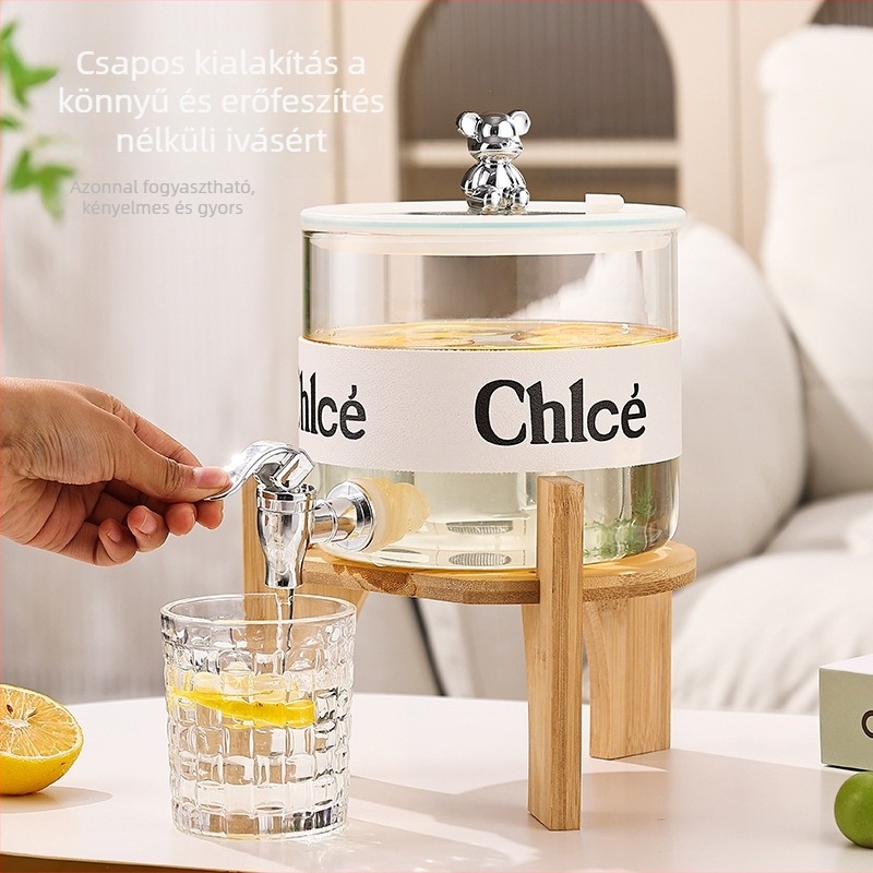 2,6 L-es átlátszó üveg italos tartály vízhez, gyümölcsteához és hideg italokhoz, gleccser mintával, otthoni használatra