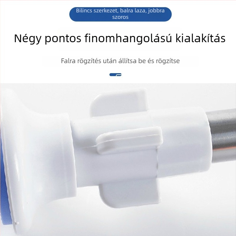 Kék fejű rozsdamentes acél teleszkópos zuhanyfüggönyrúd, 0,5 mm vastagság, 201 rozsdamentes acél
