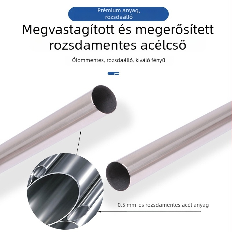 Kék fejű rozsdamentes acél teleszkópos zuhanyfüggönyrúd, 0,5 mm vastagság, 201 rozsdamentes acél