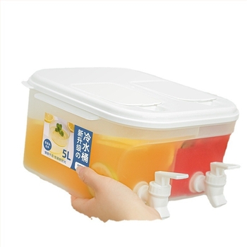 5L-os japán-koreai stílusú dupla csapos hidegvíz-kanna szűrővel, műanyag, nagy kapacitás, hőálló