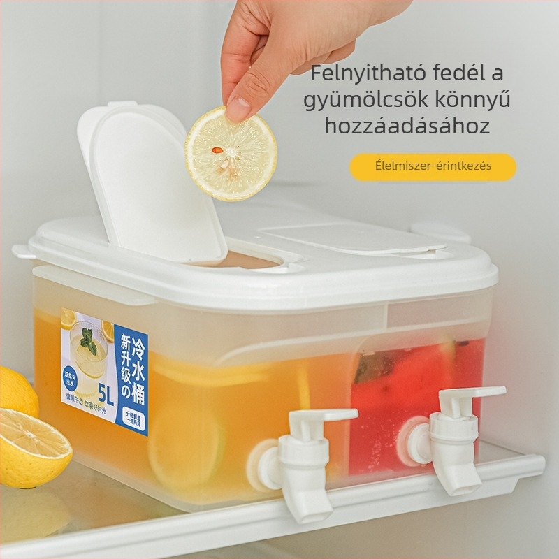 5L-os japán-koreai stílusú dupla csapos hidegvíz-kanna szűrővel, műanyag, nagy kapacitás, hőálló